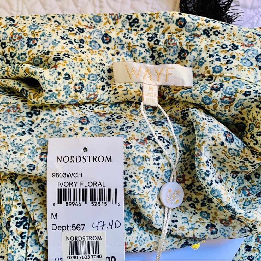 NWT Wayf Paxton Sheer Floral Mini Swing Dress - Picture 4 of 9